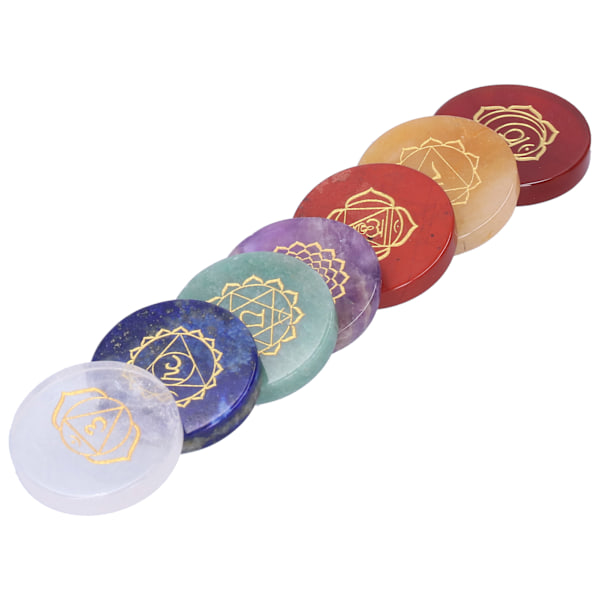 7 Chakra MultiStone Pyramide Fargerik Stein Naturlige Edelstener Dekor Ornamenter