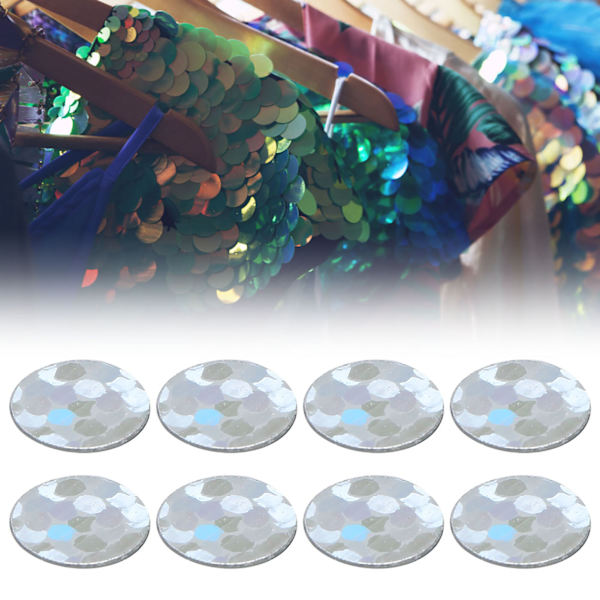 50G DIY PVC Inga hål cirkulära paljetter scen bröllop kläder tillbehör (laser silver 2mm)