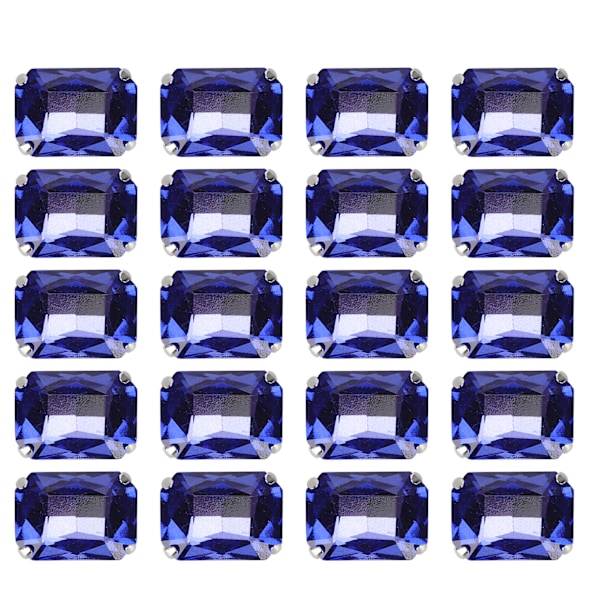 20 kpl DIY-kynsitimantteja hääpukuun, retro-muoti käsityölasivaatteiden koristeet 13 x 18 mm kuninkaallisen sininen suorakulmainen lasikynsitimantti