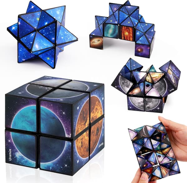 Infinity Cube Fidget Legetøj - Solsystem Rum Magisk Terning til Børn 6-11, Smarte Puslespil til 8-12 Årige Drenge Piger, Autisme Rejse