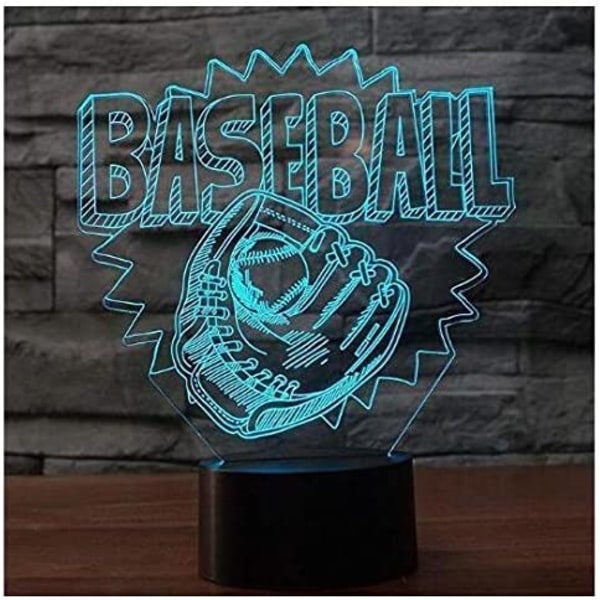 3D Baseball Handske Form Led Nattljus Touch Bord Skrivbord Opt