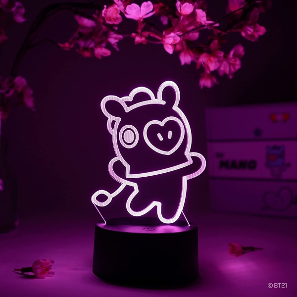 MANG LED-lampa – BT21 – Lampfigur Nattljus, 16 färger RGB