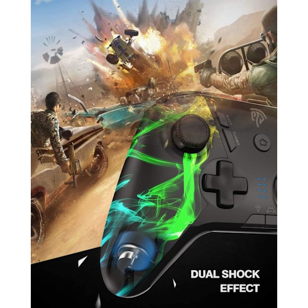 Trådløs PC-kontroller, Dual-Vibration Joystick Gamepad Datamaskin Spillkontroller for PC Windows 7/8/10/11/12, Steam, PS3, Switch og Android- Svart Colorful black