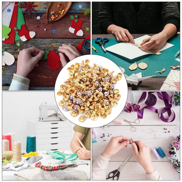 100 sæt 7,5 mm halvrunde dekorative nitter DIY tøj tasker dekoration tilbehør (lilla)