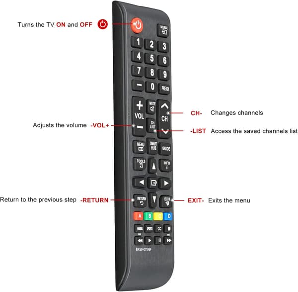 Fjärrkontroll för Samsung Smart TV, passar alla Samsung-modeller L