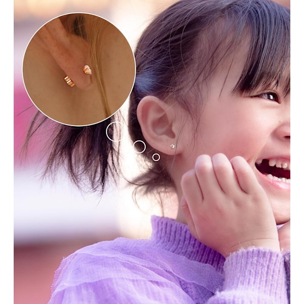 4 Par Hypoallergena Platt Baksida Örhängen för Kvinnor 14K Guld Brosk Örhänge för Känslig Hud Stjärna Hjärta Opal Skruv Baksida Sov Örhängen Gold-Tone