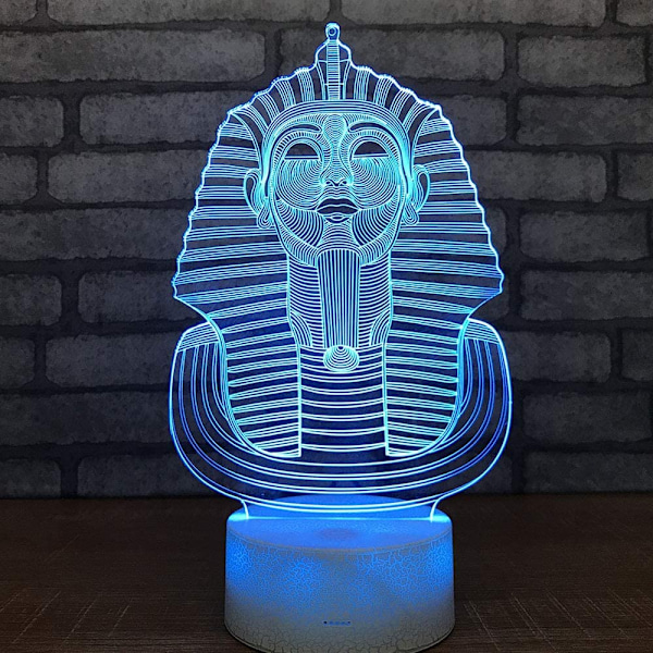 Egyptisk Sfinx Farao 3D Optisk Illusion Nattljus Tabl