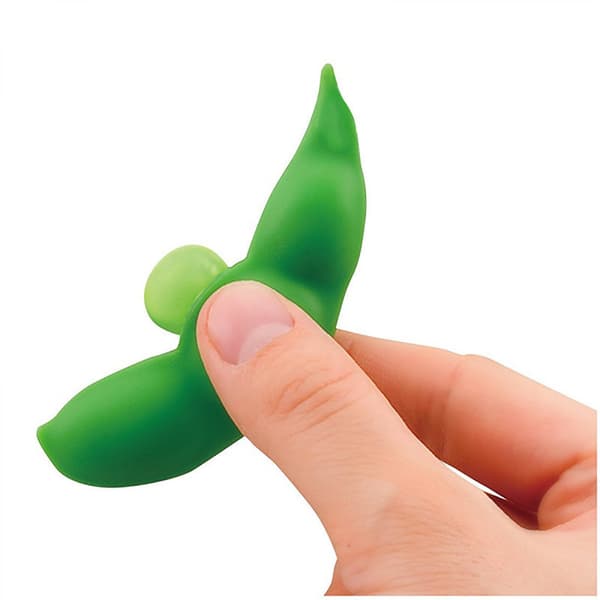 Sjov ansigtsudtryk Edamame Fidget nøglering ærtebælg Så