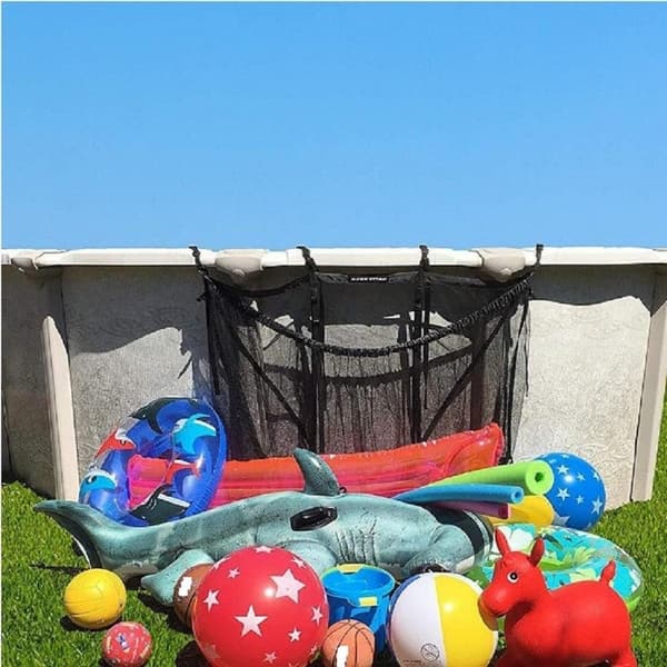Pool Opbevaringspose Foldbar Poolside Organizer Netting til Legetøj Flydere Udendørs Strandbolde Nudelbeholder