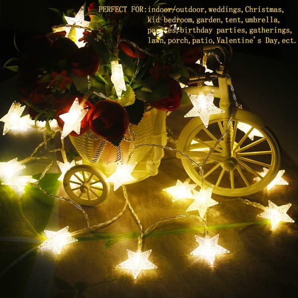 Stjernelys Batteridrevet, 10FT 30LED Vanntett Fa