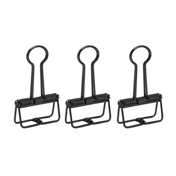 50 stk. hule mappe clips metal papirclips til dokumenter papirer testrapporter sort