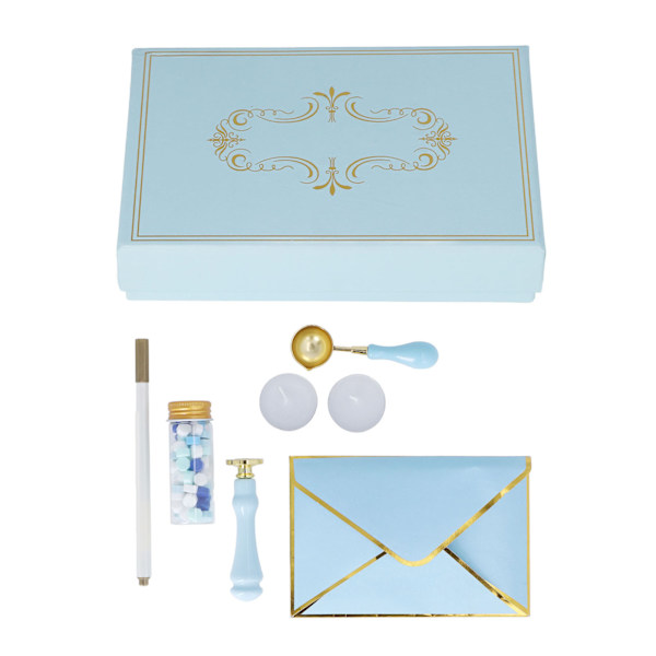 Vaxstämpelset Retro DIY Craft Stamp Hand Account Kuvert Eldfärg Tätningsvax Kit Present Dekoration