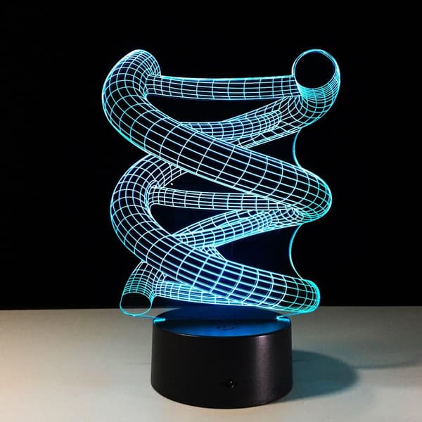 3D DNA LED Natlampe ABS Touch Base Abstrakt Spiral Pære La