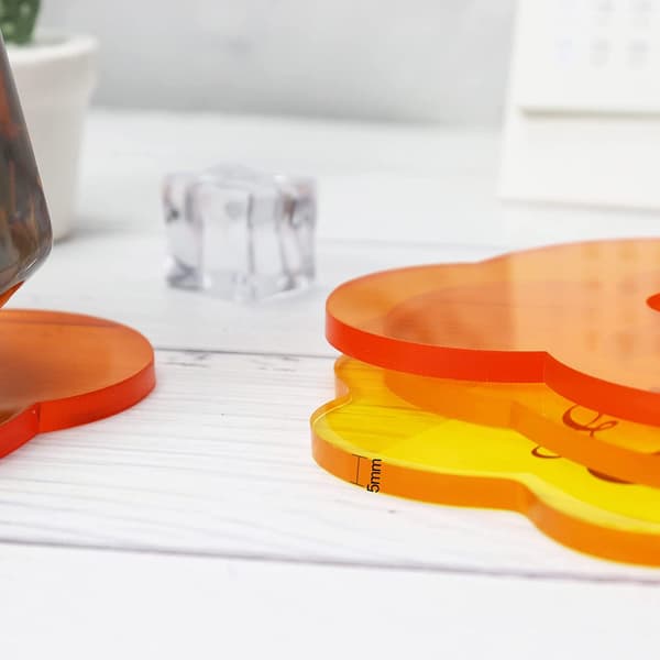 4-pack Underlägg, Underlägg för Drycker Akryl Underlägg Blomma