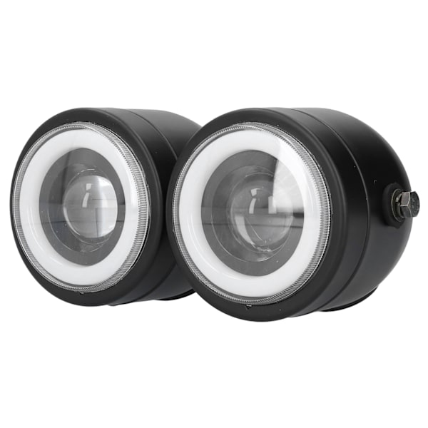 Universal LED Forlygte Dobbelt Lamper Runde Angel Eyes Høj Lav Stråle Retro DRL Blå Hvid Lys