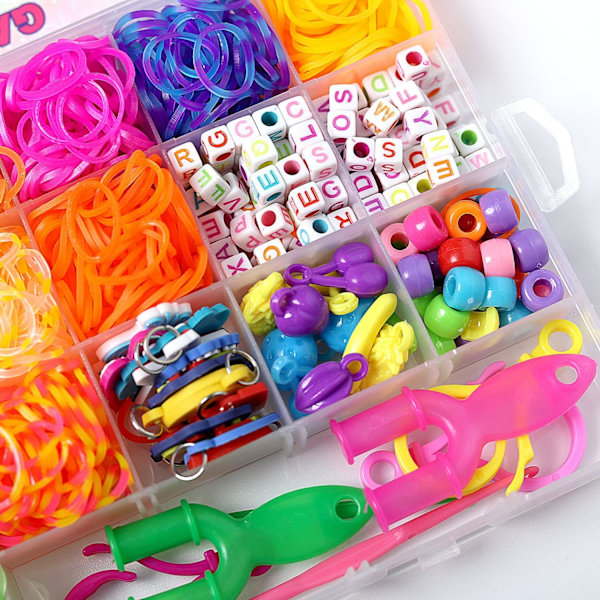 3600+ Gummibånd Armbåndssæt, Loom Gummibånd Refill Sæt, Loom Armbåndssæt DIY Fremstillingssæt til Børn fødselsdagsgaver