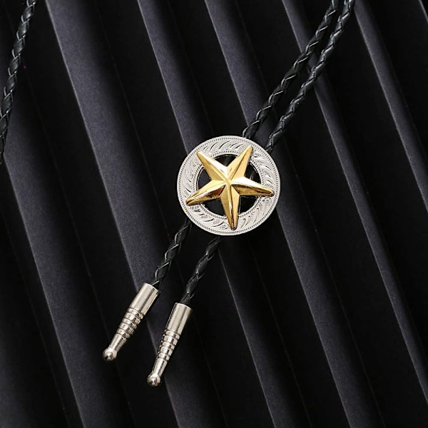 Fashion Western Cowboy Tie Shining Long Star Texas Bolo Tie