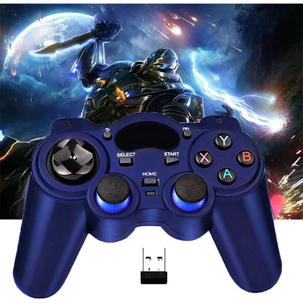 USB 2.4G trådløs spilcontroller 2-pak til pc/laptop-computer (Windows XP/7/8/10)/ Android / PS3 & Steam joystick gamepad til pc-spilcontroller C