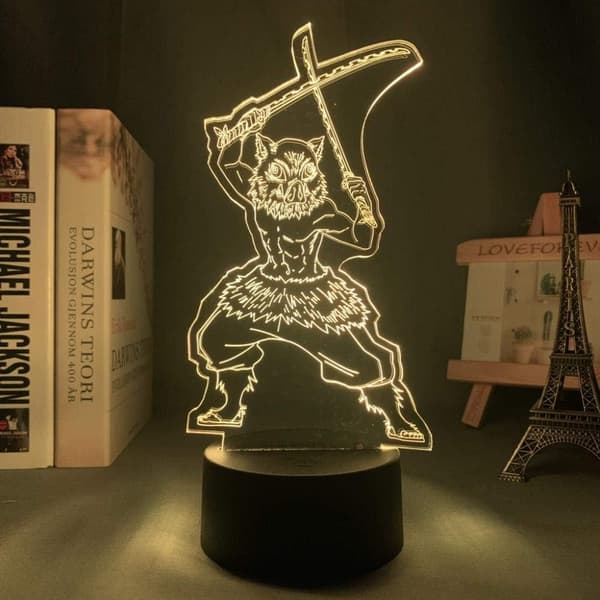 Anime Demon Slayer Inosuke Hashibira lampe Kul 3D-illusjon N