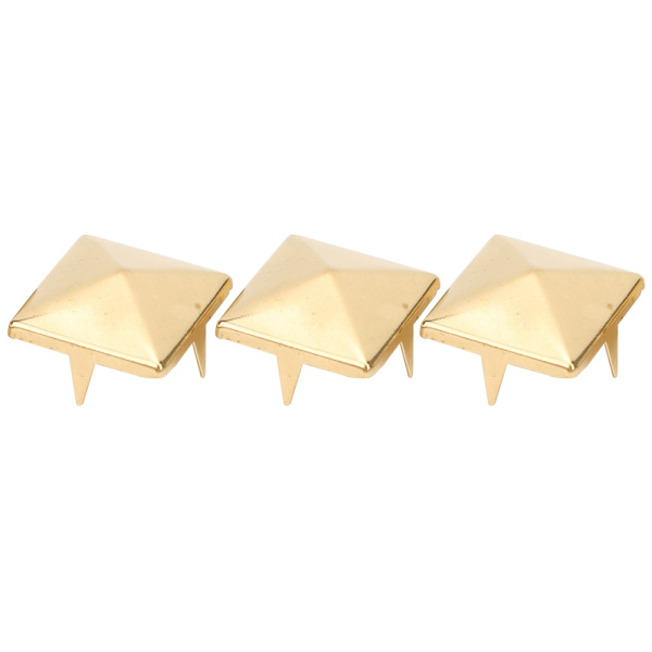 100 st fyrkantiga pyramidpunknitar 4 klor metallnitar för armband kläder skor handväska guld 12 mm
