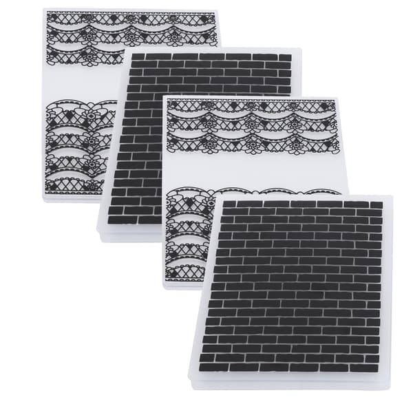4 stk. plastpregingsmapper DIY kortlaging Scrapbooking preget mal papirhåndverksverktøy
