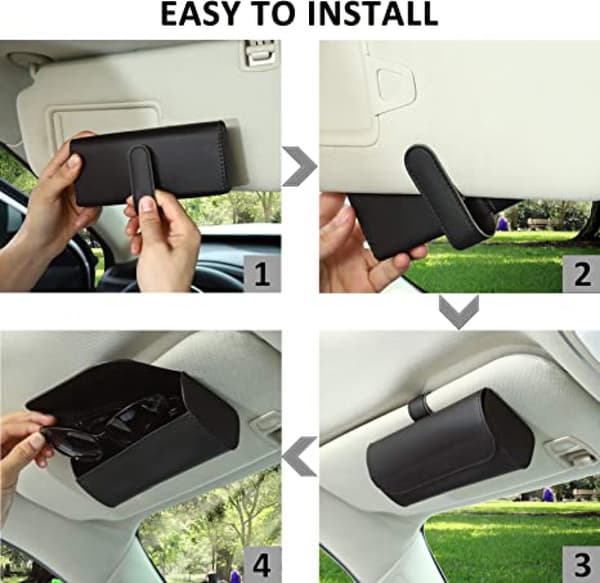 Solbrilleholder for bilens solskjerm, universell auto-brilleholder