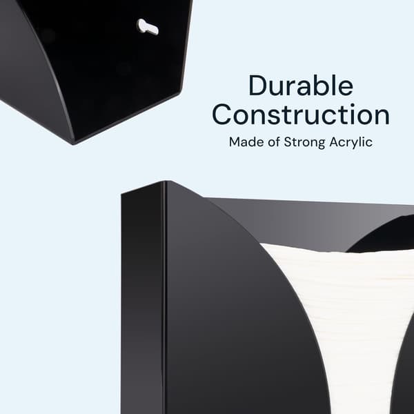 Sort Akryl Bordplade Papirhåndklædeholder - Rektangulær Dispenser & Kleenexboks Cover til C-Fold/Z-Fold/Multifold Servietter (Badeværelse) Black