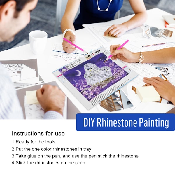DIY Handgjord Rhinestone Broderi Målning Korsstygnskit Hantverk för Hemväggsdekor