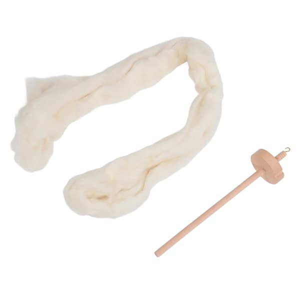 Træspindel Professionelt DIY Garn Spinding Kit med Uld Top til Begyndere til Sytilbehør