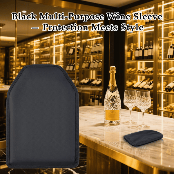Genanvendelig vinkøler-sleeve, fryserkøler holder Prosecco & Champagne perfekt afkølet, langvarig kulde til øl, sort