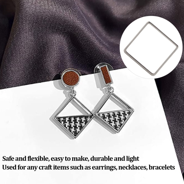 30st örhängen ihåliga geometriska kvadratiska ram örhängen för DIY-örhängen Halsband Armband Craft