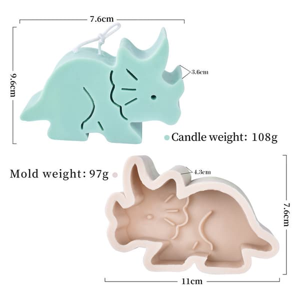 3D Dyr Dinosaur Elefant Frø Giraf Lys Silikone Mo