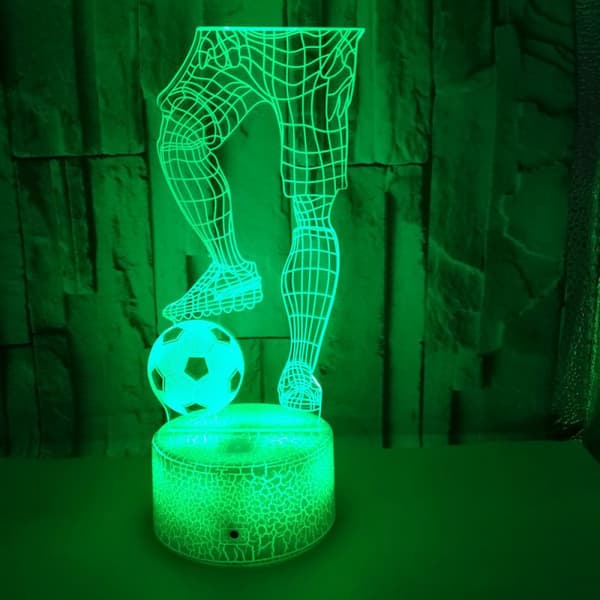 Spil Fodbold Natlampe, 3D Illusion LED Lampe, 7 Farver Di