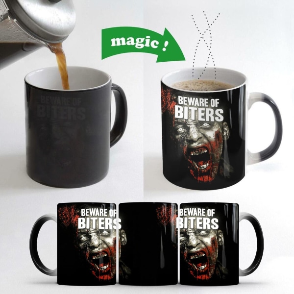 Walknig Dead Horror Zombie kaffekrus - varmefølsomt farveskiftende kaffekrus (