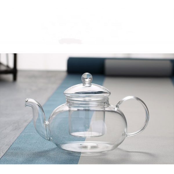 400 ml lasinen teekannu, jossa irrotettava infusori, liesiturvallinen teenkeitin, kukkiva ja