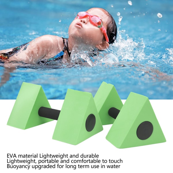 1 par vann flytende manual trekant Barn svømming Læremidler for barn svømming grønt