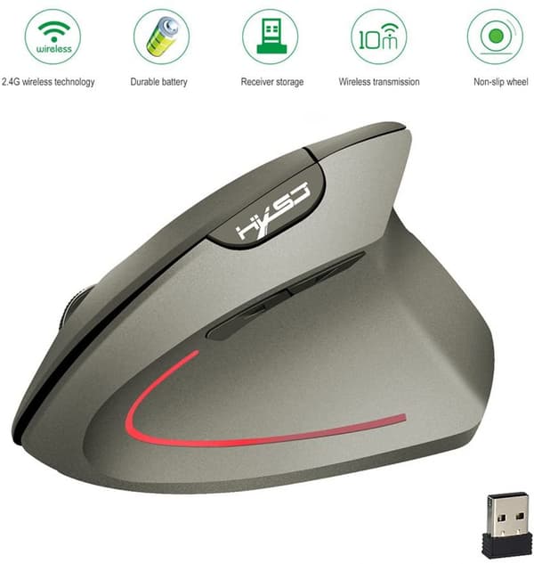 Langaton pystyhiiri Ergonominen ladattava 3 DPI O