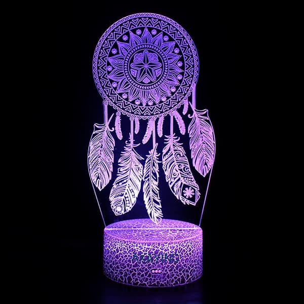 3D Natlampe LED Illusion Skrivebordslampe 7 Farveskift