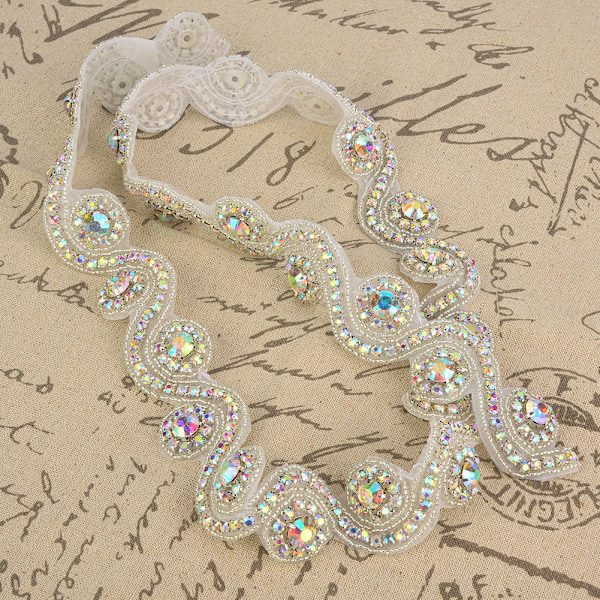 1Yard S/8 Form Brudkristall Trim Rhinestone Kedja Kläder Bröllop Handarbete DIY Dekoration(2