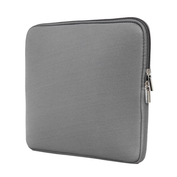Laptop Sleeve Solid Farve Dobbelt Lynlås Håndtaske Notebook Beskyttende Etui Grå 15 Tommer
