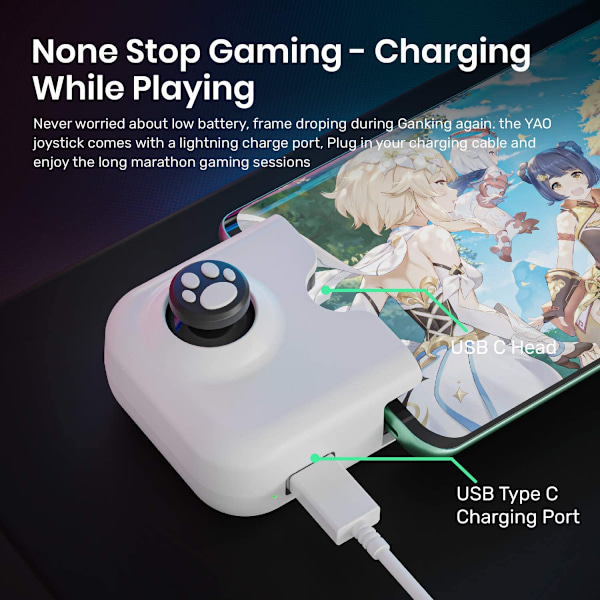 Mobilspelkontroll Joystick för iPhone (iOS 13.4 eller senare) White