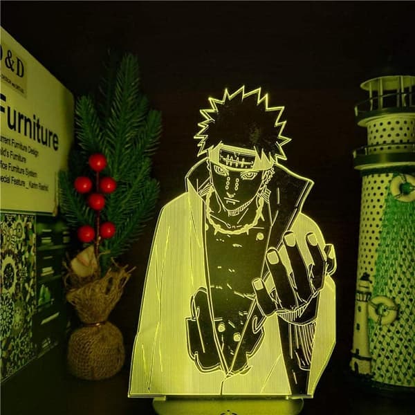3D Illusion Lampe Anime Naruto Pain Akatsuki 3D LED Farver Ch
