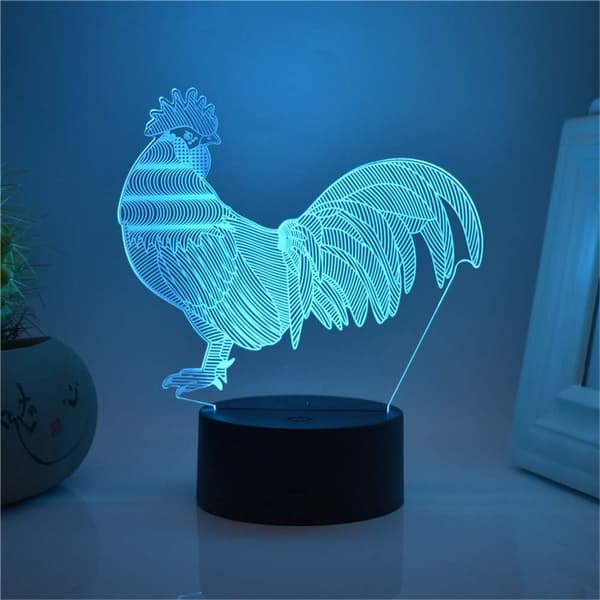 3D Illusjonsnattlamper for barn, dyremodellleke til jul