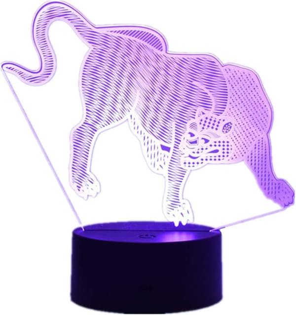 3D Illusjonsnattlamper for barn, dyremodellleke til jul