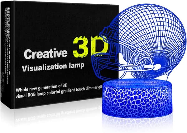 7 Farger 3D Illusjonslampe Auto Gradvis Endring 3D Nattlampe