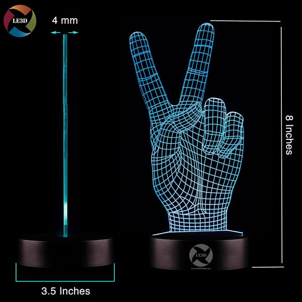 3D Optisk Illusions Natlampe - 7 LED Farveskiftende Lampe