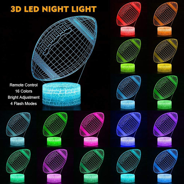 Fotboll 3D Illusion LED Sovrum Bordslampa Dekor Nattlampa