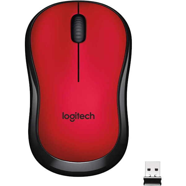 Logitech M220 SILENT langaton hiiri, 2,4 GHz USB-vastaanottimella, 1000 DPI optinen seuranta, 18 kuukauden paristo, ambidextrous, yhteensopiva PC:n, Macin ja kannettavan kanssa Red