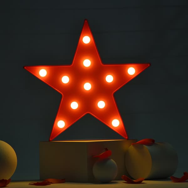 Stjärnformad skyltlampa, varmvit LED-lampa - Vardagsrum