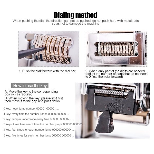 Automatisk numreringsmaskin 7506 6-siffrig nummerkodningssida Digital stämplingsmaskin